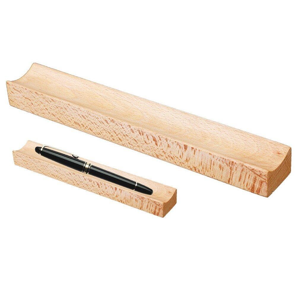 Bemvp 1pc Pen Organizer Holder Pencil Holder Wooden Pen Display Stand Fountain Pen Ballpoint Pen Display Rack Office Stationery Organizer