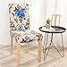 Coprisedie con Schienale - Fiore Blu, Universale Coprisedie Elasticizzato Fodere per Sedie Protettiva in Coprisedia Lavabili Removibili per Cucina,Hotel,Ristorante (6 Pezzi,Beige)