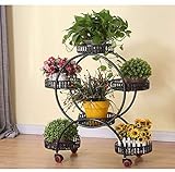 Soportes De Flores Portátiles Con Ruedas, Soporte De Plantas De Metal, Bandejas De Macetas, Estante De Almacenamiento Grande Para La Decoración Del Jardín De La Sala De Estar Del Hogar