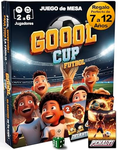 GOOOL CUP Juegos de Mesa de Fútbol para Niños 6 7 8 9 10 11 12 Años – Juego de Cartas Familiar – Regalo Futbol Niños y Niñas – 2 a 6 Jugadores – Ideal para Cumpleaños y Navidad | Ya disponible en tu tienda friki favorita! En mundofriki.es!