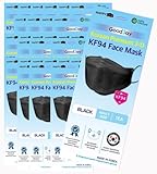 FLEXMON (30PCS) Good Day KF94 Black Face Masks, 4-Layer Filters Breathable Comfortable Nose, Made in Korea.