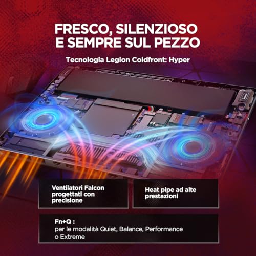 Legion 5 Gaming Laptop - Display OLED WQXGA 15" 165Hz, NVIDIA GeForce RTX 5060 8GB, AMD Ryzen AI 9 465, RAM 32GB, SSD 1TB, Windows 11 Home, Tastiera 1-Zone RGB italiana - Eclipse Black - Notebook - Immagine 6