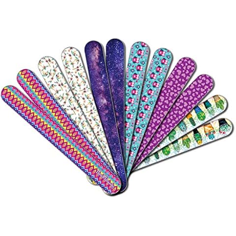 New8Beauty Emery Board Colorful (24-Pack) - for Manicure Pedicure - Keep Your Fingernails and Toenails in Tip-top Shape - Great Stocking Stuffers Cover