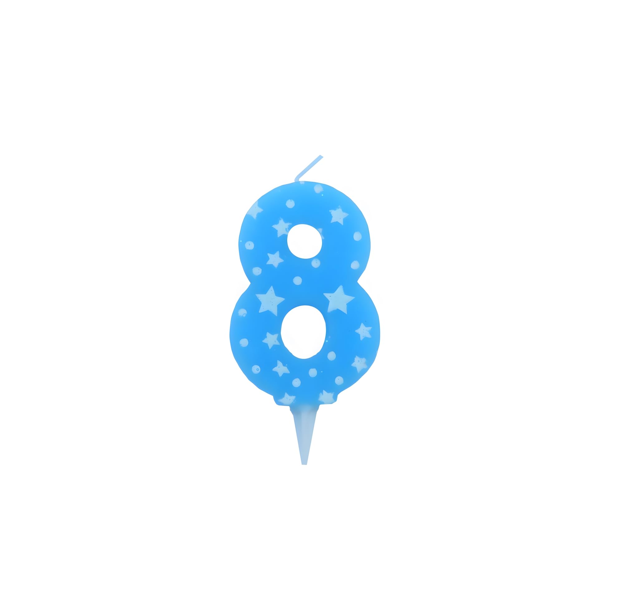 Juzfun Birthday Candles Number 8 for Cake Decoration Topper Eighth Anniversary Party Celebration Star Blue Colour Size : 4.3 x 6.3 CM