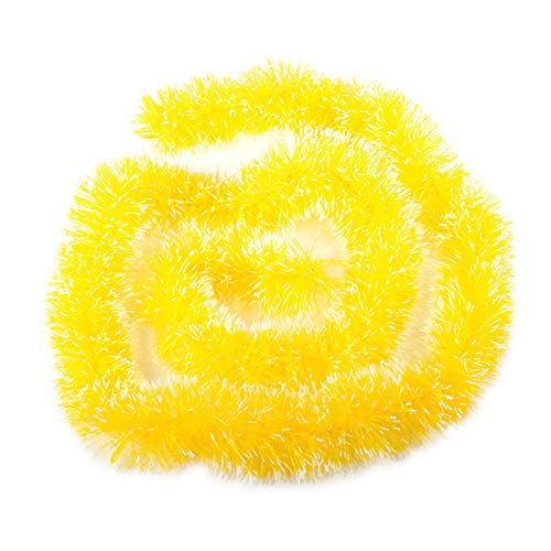 LA TALUS Christmas Tree Ornaments Xmas Party Hanging Decor 2m Long Garland Tinsel Ribbon Christmas Tree Ornament Home Party Decoration - Yellow