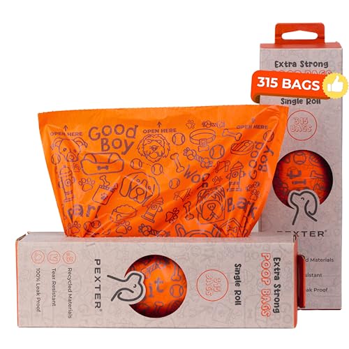 PEXTER Waste Station Bags – Large Roll Dog Poop Bags (315 Count) – Extra-Strong, Leak-Proof & Unscented – Fits Most Pet Waste Stations, Dog Station Bag & Outdoor Dispensers