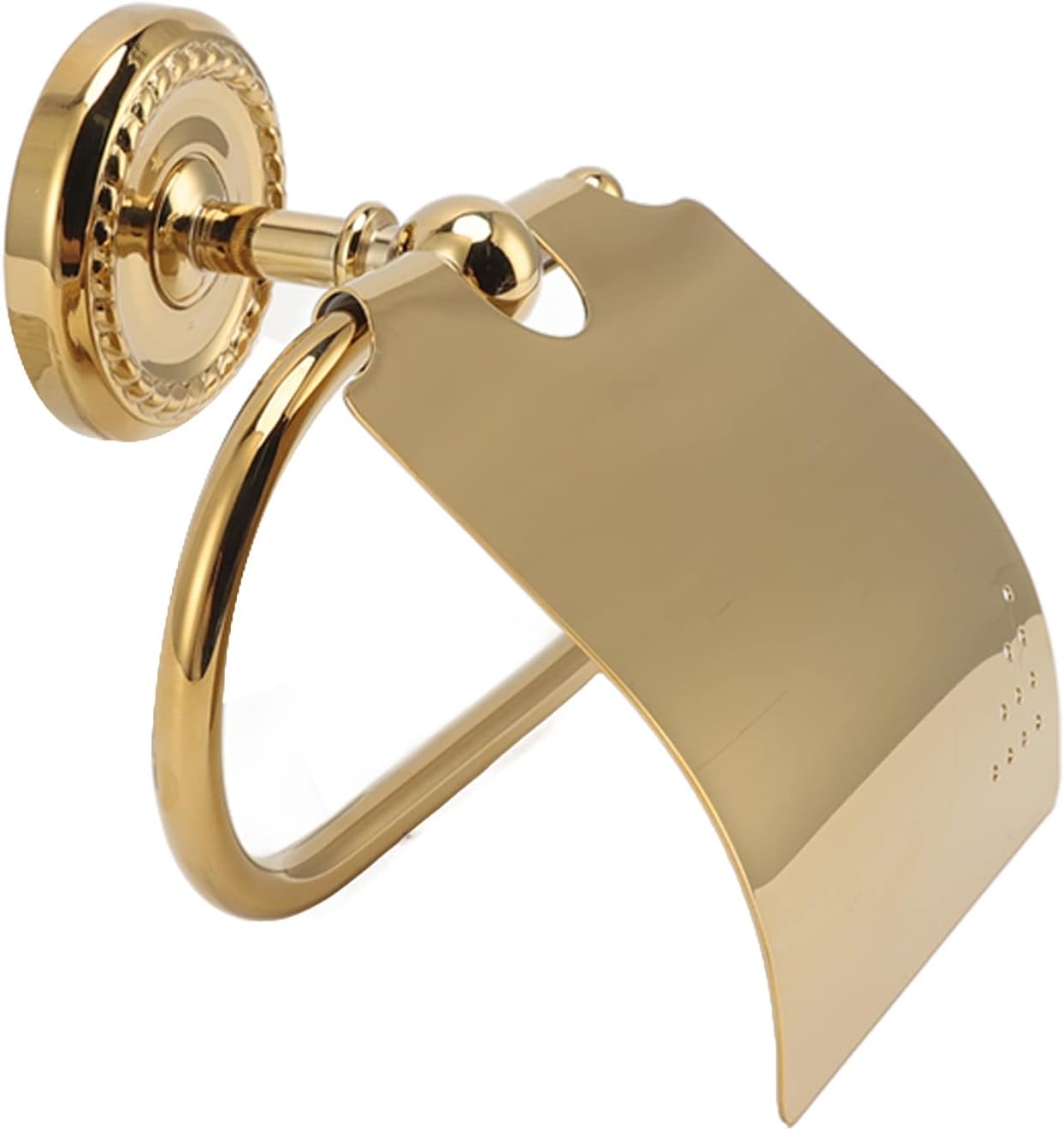 Brass Toilet Roll Holder, Antique Toilet Roll Holder with Cover Wall Mounted Paper Tissue Storage Holder Bathroom Decor Accessories