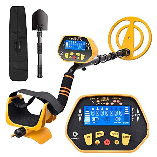 RM RICOMAX Metal Detector for Adults & Kids - High-Accuracy Waterproof Metal Detector w/LCD Display Control Box [P/P Function & DISC Mode & Distinctive Audio Prompt] 10 Inch Search Coil, Yellow