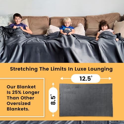 Image of HomeSmart Products Oversized Blanket - 12.5x8.5 Feet - Giant Family Blanket, Huge Throw for Multiple People, Soft & Cozy