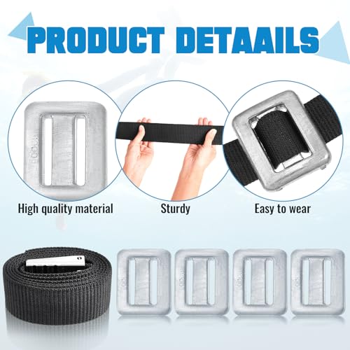 Image of Tellegloww 4 Pcs Dive Weights for Scuba with 1 Pcs Scuba Diving Weight Belt Set Scuba Weights Nylon Long Scuba Weight Belt with Metal Quick Release Buckle for Summer Free Diving Spearfishing