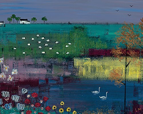 Toile imprimée Swan Lake par Lee McCarthy 40x50 cm pour décoration murale chic