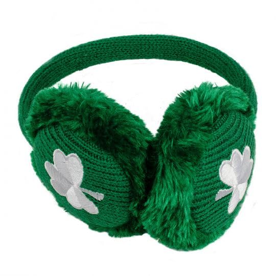 St. Patrick's Day Knit Ear Muffs with Faux Fur Trim, Green2