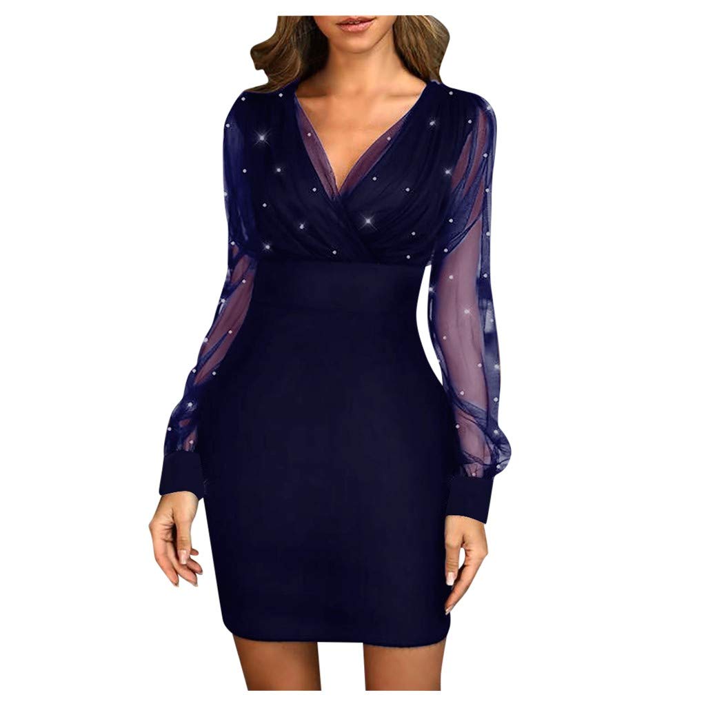 Scenxion Women Sequins Bodycon Dress Glitter Semi Sheer Mesh Bodycon |  Desertcart BAHRAIN