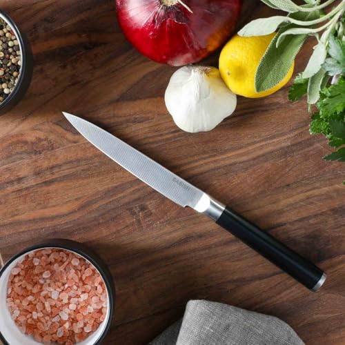Image of Babish 5-Inch Forged Utility Knife - High-Carbon 1.4116 German Steel Full Tang Kitchen Knife for Precision Cutting and Durability