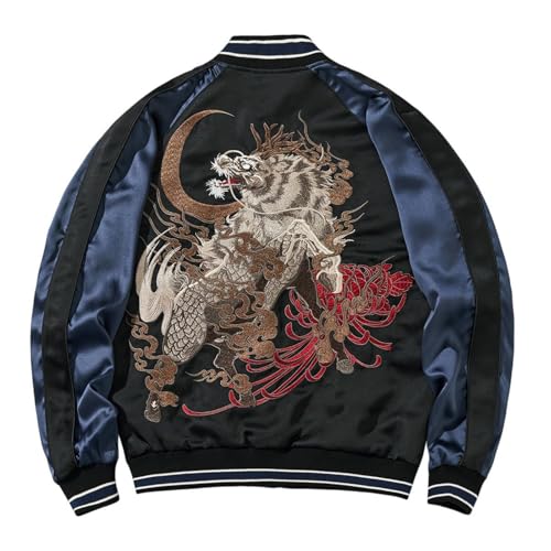 Veste de baseball brodée de style chinois haut de gamme pour homme tendance
