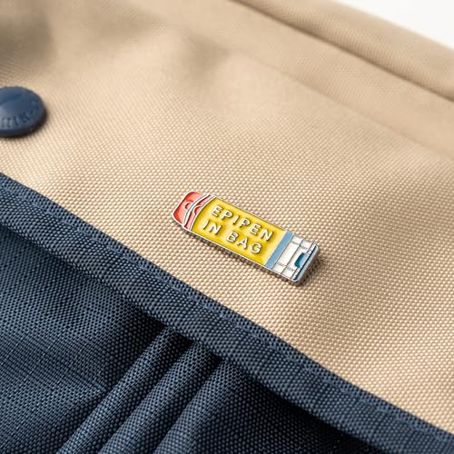 EpiPen Keychain & Pin Set - 2-Sided Medical Alert Tags, 2 Keychains & 2 Lapel Pins, 1.4" Bright Color4