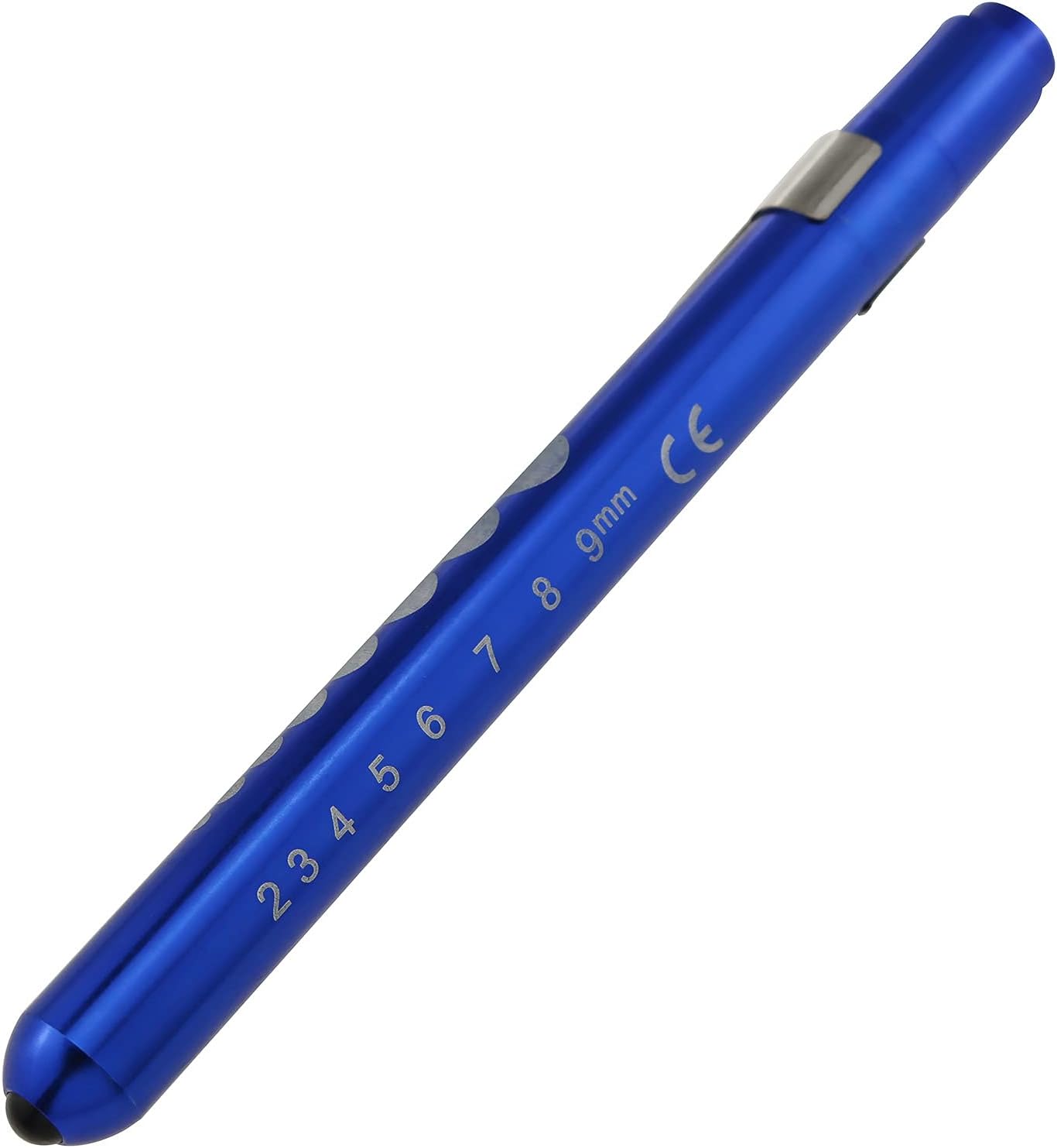 E-outstanding 1Pcs Medical Pen Light, Reusable LED Medical Inspection Penlight Flashlight with Pupil Gauge and Ruler for Nurses and Doctors, White Light, Blue