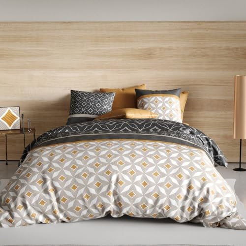 Atelier du coton Housse de Couette 240x220 OTA + 2 taies 100% Coton 57 Fils