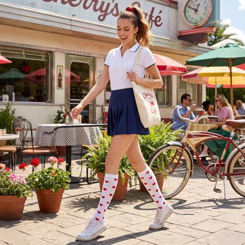 Image of American Trends Women's Knee High Socks, Novelty Holiday Printed Tall Tube Socks, Casual & Party Athletic Sports Stockings