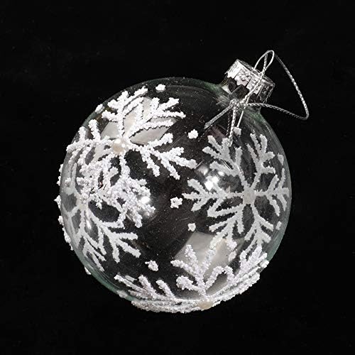 Set of 4 Christmas Tree Baubles Balls Fillable Hanging Glass Baubles Xmas Tree Holiday Party Festival Decoration (8cm)