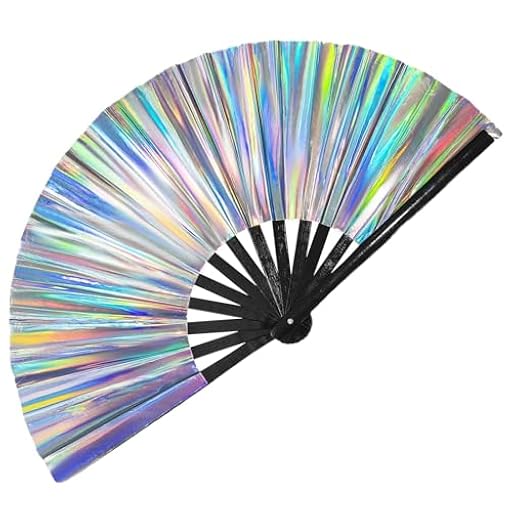 Sikweny Abanico Plegable, Abanico Personalizado, Ventilador de Mano Moderno y Colorido, Handfächer, Plegables, Mano Grande, für Hanfu/Cheongsam, Festival, Club, Event, Party, Tanz, Leistung | Ya disponible en tu tienda friki favorita! En mundofriki.es!