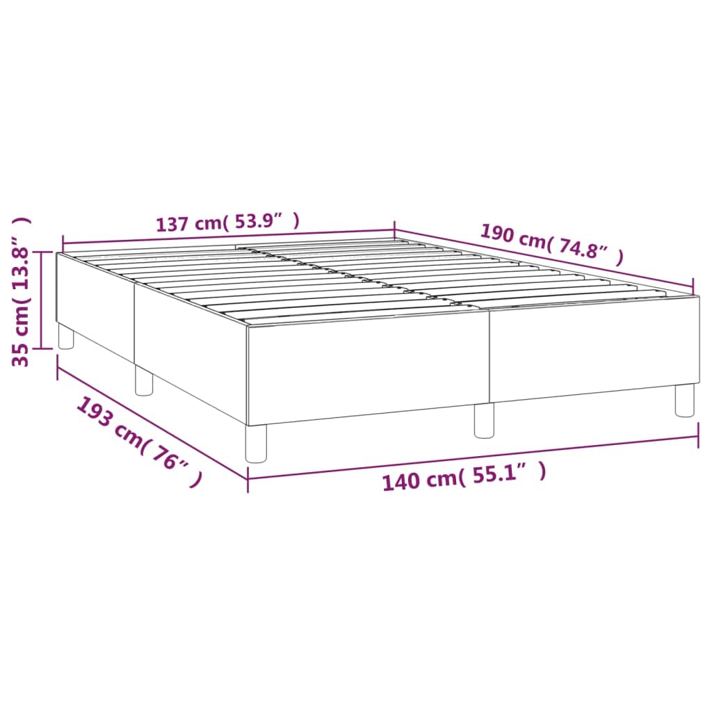 vidaXL Estructura de Cama con Somier, Somier de Matrimonio de Listones, Base de Cama Tapizada, Mueble para Dormitorio Hogar, Terciopelo Rosa 140x190 cm