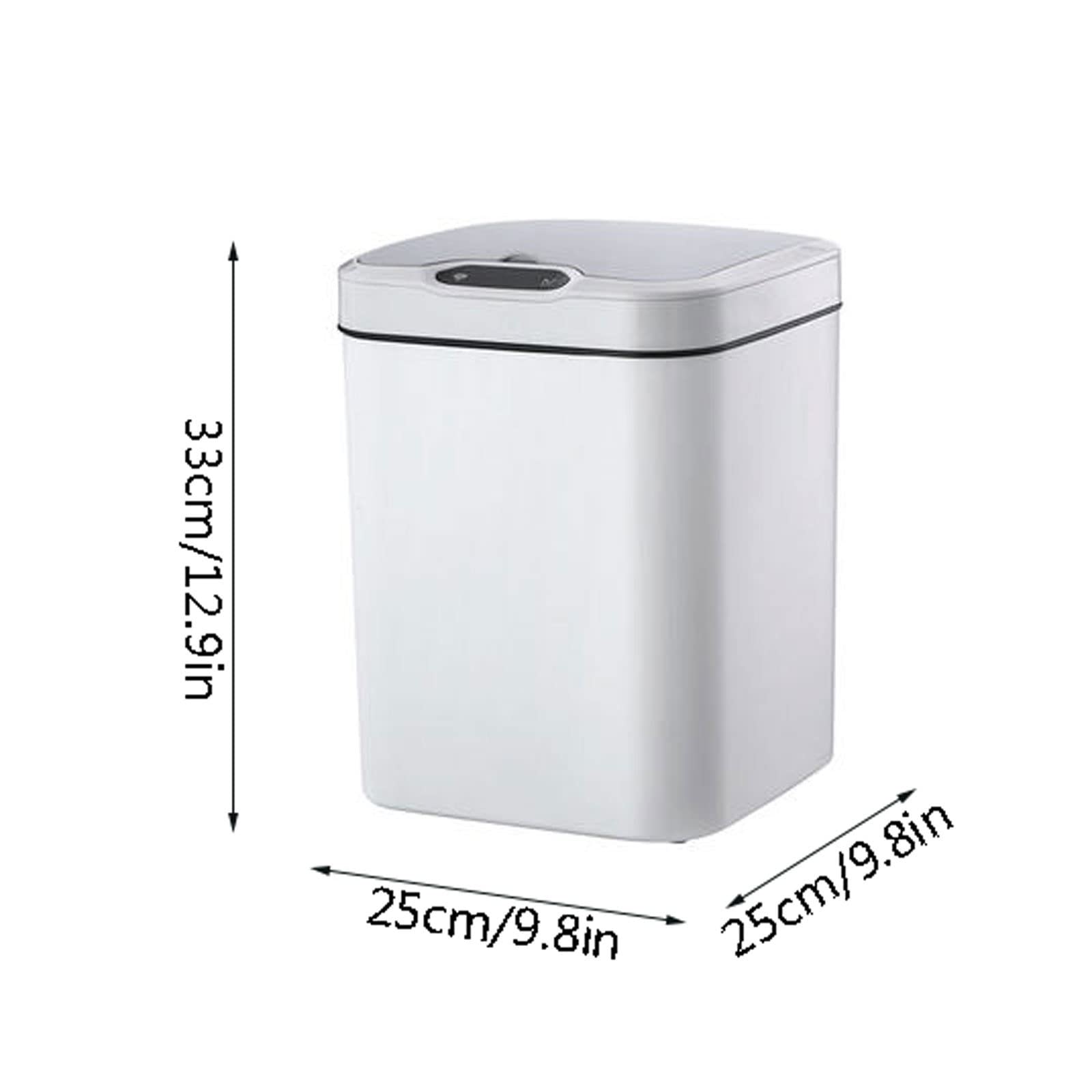 Papelera de baño Sensor Inteligente de 15 l con Tapa, Gran Capacidad, Dormitorio, Sala Estar, Cubo Basura, Cocina, baño, Papelera Grande, Oficina, Estudio