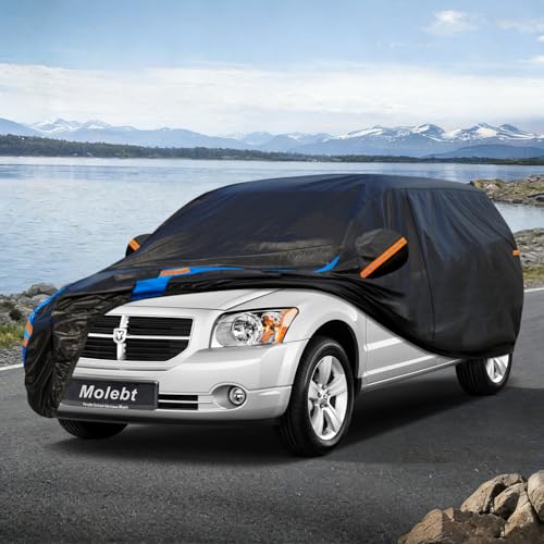 Image of Custom Fit SUV Car Cover for Dodge Caliber & Dodge Nitro (2007-2012), Upgraded Waterproof All Weather Outdoor Auto Cover with Driver Door Zipper & Mirror Pockets, UV /Snow /Dust Protection