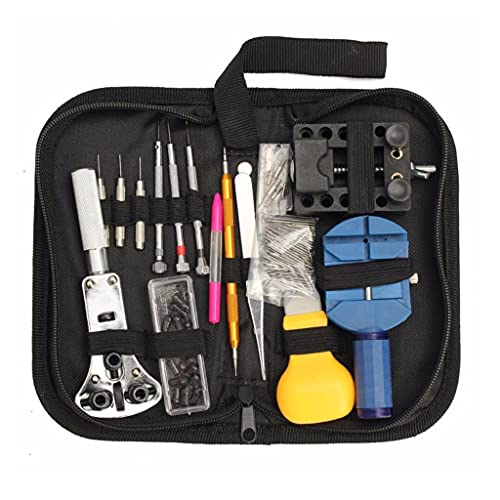YASS Kit de Herramientas de reparación de Relojes 144 en 1, abridor de Caja de Reloj, Extractor de Barra de Resorte, Destornillador, Pinzas y Dispositivo de relojero.