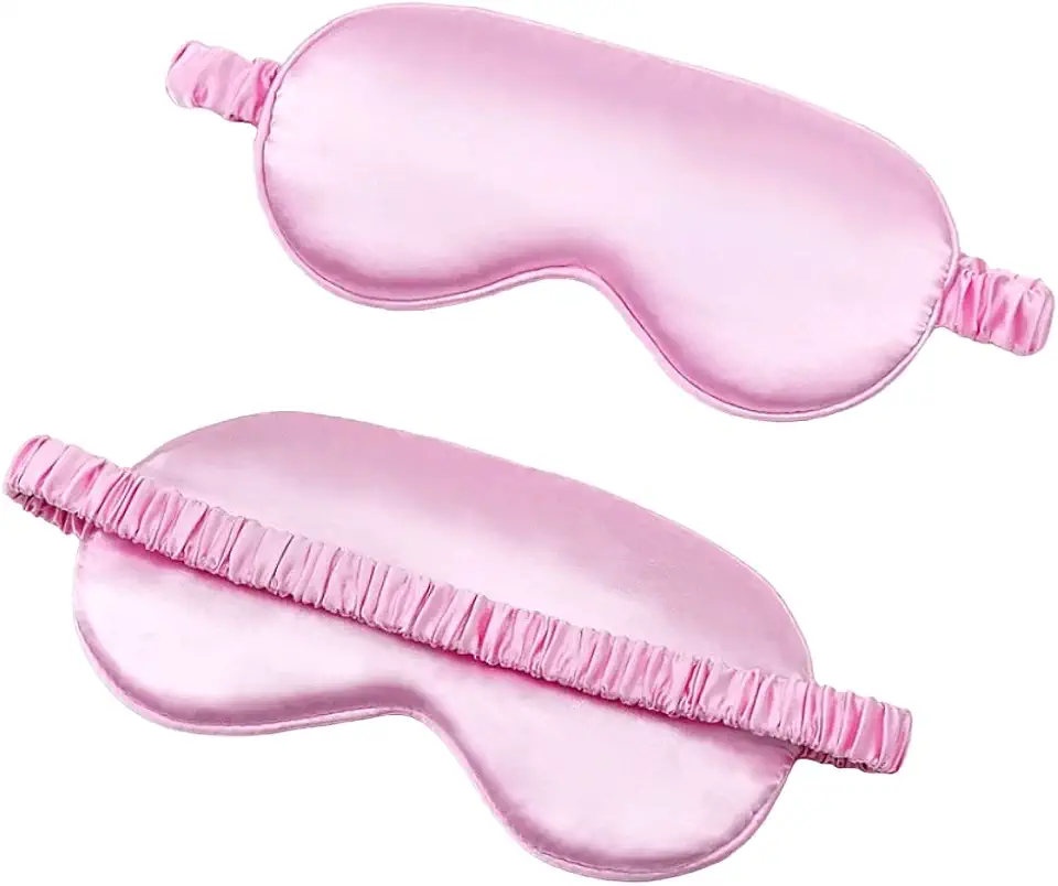 Máscara de dormir com enchimento de camada dupla e tira elástica para uma noite de sono perfeita (Rosa)