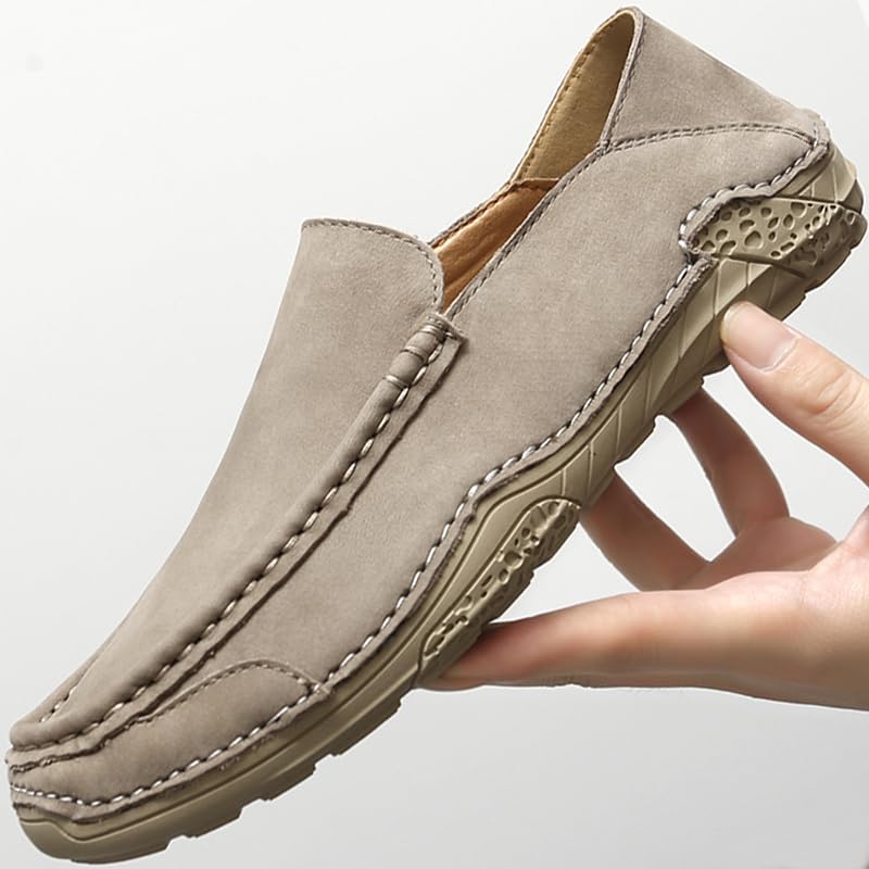 Mens Casual Shoes Loafers for Men Leather Men's Dress Boat Brown Black Khaki Size Fashion Handmade Driving Man2