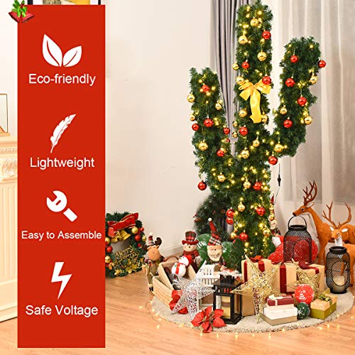 Goflame 20646CM-GL 7Ft Pre-Lit Artificial Cactus Christmas Tree thumb #3