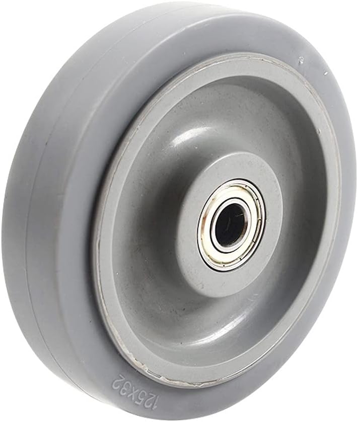 Rubber Hand Truck Wheel 3 Size Flat Free Solid Rubber Replacement Tire for Hand Truck, Cart, Power Washer, Dolly, Compressor(5 inches)