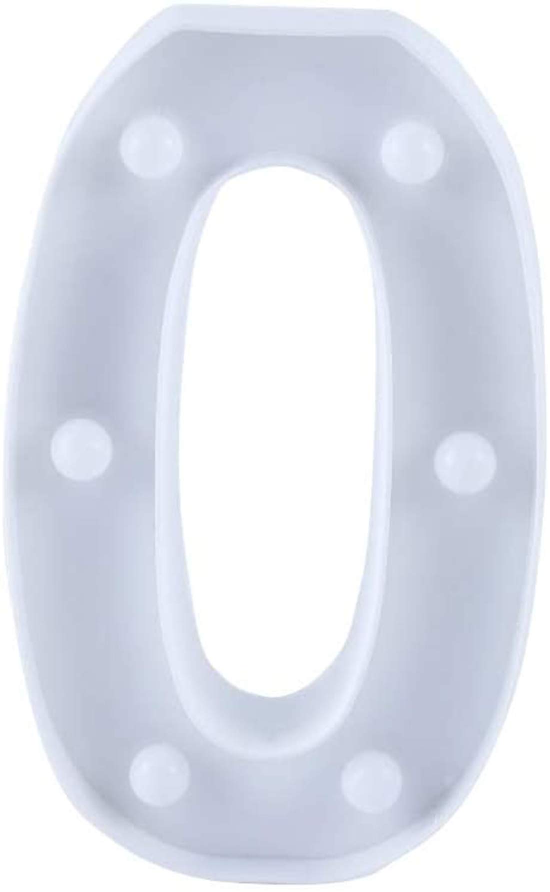 DELFINO LED Letter Lights Letters Number Light Up Sign Letters Sign White Plastic Marquee Number Lights for Night Light Wedding Birthday Party Battery Powered Lamp Home Bar Decoration (0)