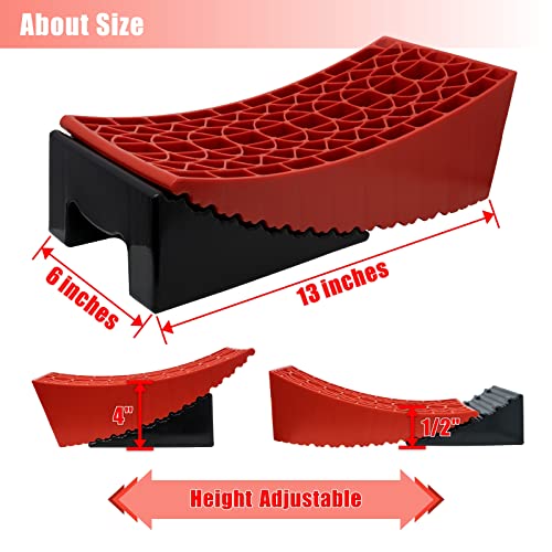 Hridecyt Camper Levelers For Travel Trailers,No Trimming Required,Faster And Easier Than Rv Leveling Blocks,Includes 2 Curved Levelers,2 Wheel Chocks,2 Non-Slip Mats,1 Carry Bag,Up To 35000Lbs #TOP3