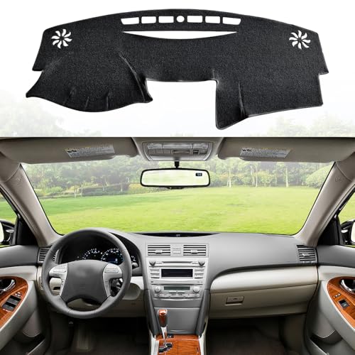 VAFMOLEI Dashboard Dash Cover Mat for Toyota Camry 2007 2008 2009 2010 2011 Polyester Custom Fit Toyota Camry Accessories Dash Cover (Camry 2007-2011 Black)