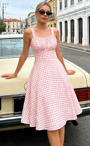 Image of Belle Poque Vintage Floral Dress for Women 2026 Summer A-line Sleeveless Flowy Midi Elegant Wedding Guest Cocktail Dress