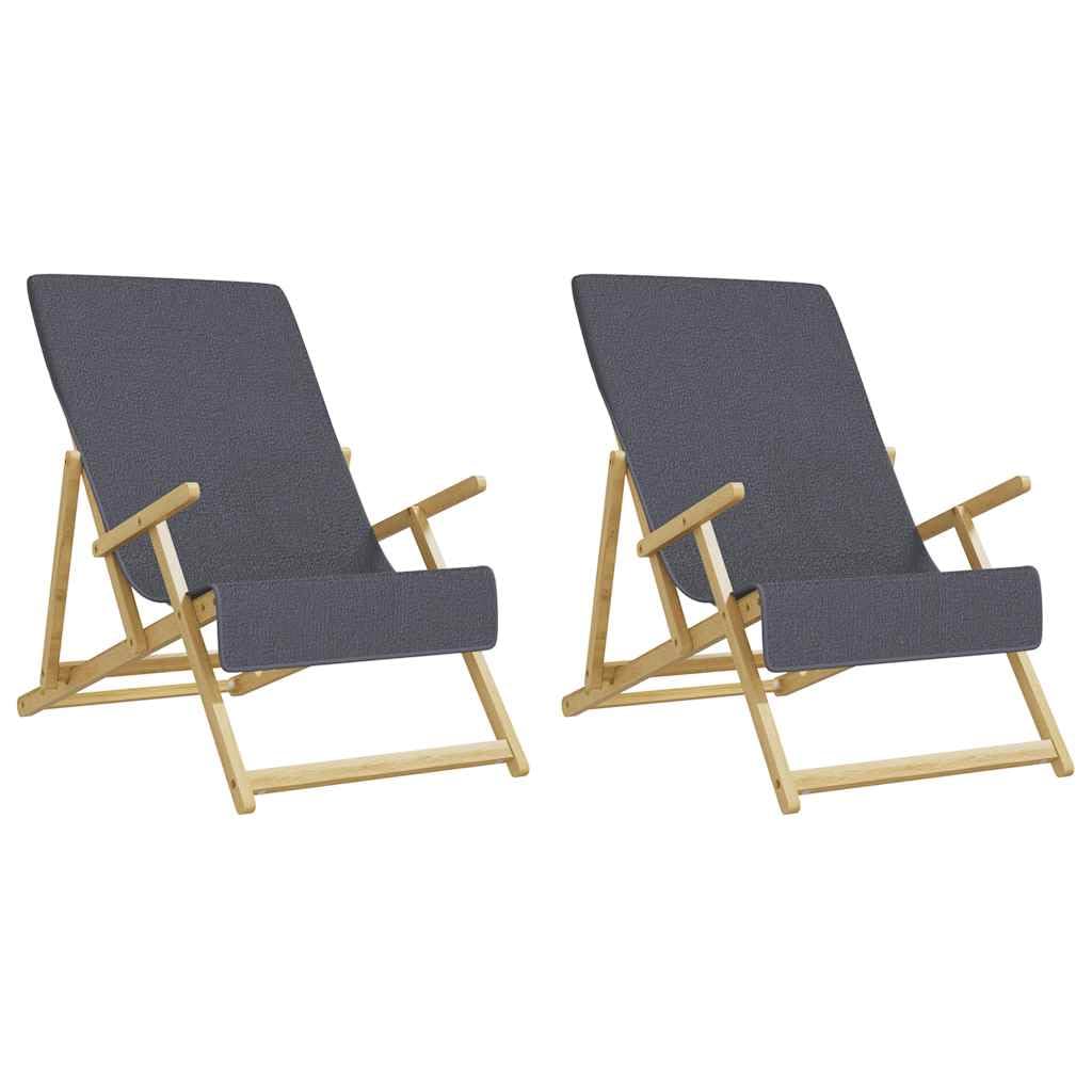 Serviettes de Plage 2 pièces Anthracite 60x135 cm Tissu 400 GSM pour Piscine, Plage, Vacances, Yoga, Camping, léger, Absorbant, sèche Rapidement, Doux Coton Microfibre
