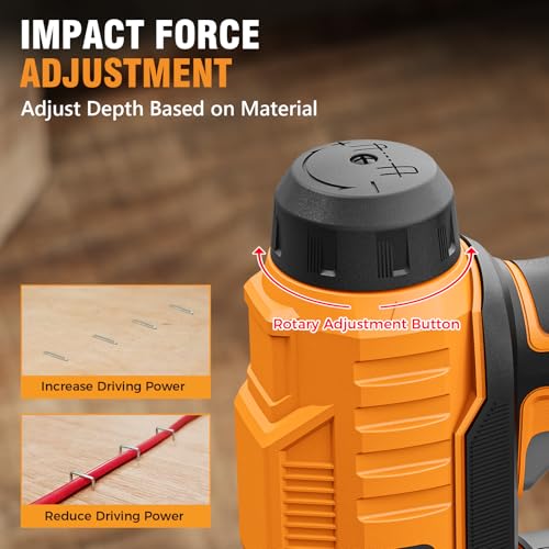 Alloyman 2 in 1 Cordless Brad Nailer/Electric Stapler with 2.0Ah Battery and Charger,1000pcs Nails and 500pcs Staples Included for Home Improvement & Woodworking thumbnail 4