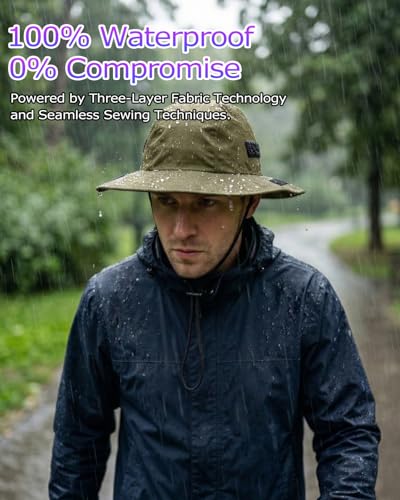 Image of Zylioo XXL XL Waterproof Sun Hat for Big Heads Men Women, Wide Brim Boonie Hat, Large Head Outdoor Rain Hat Safari