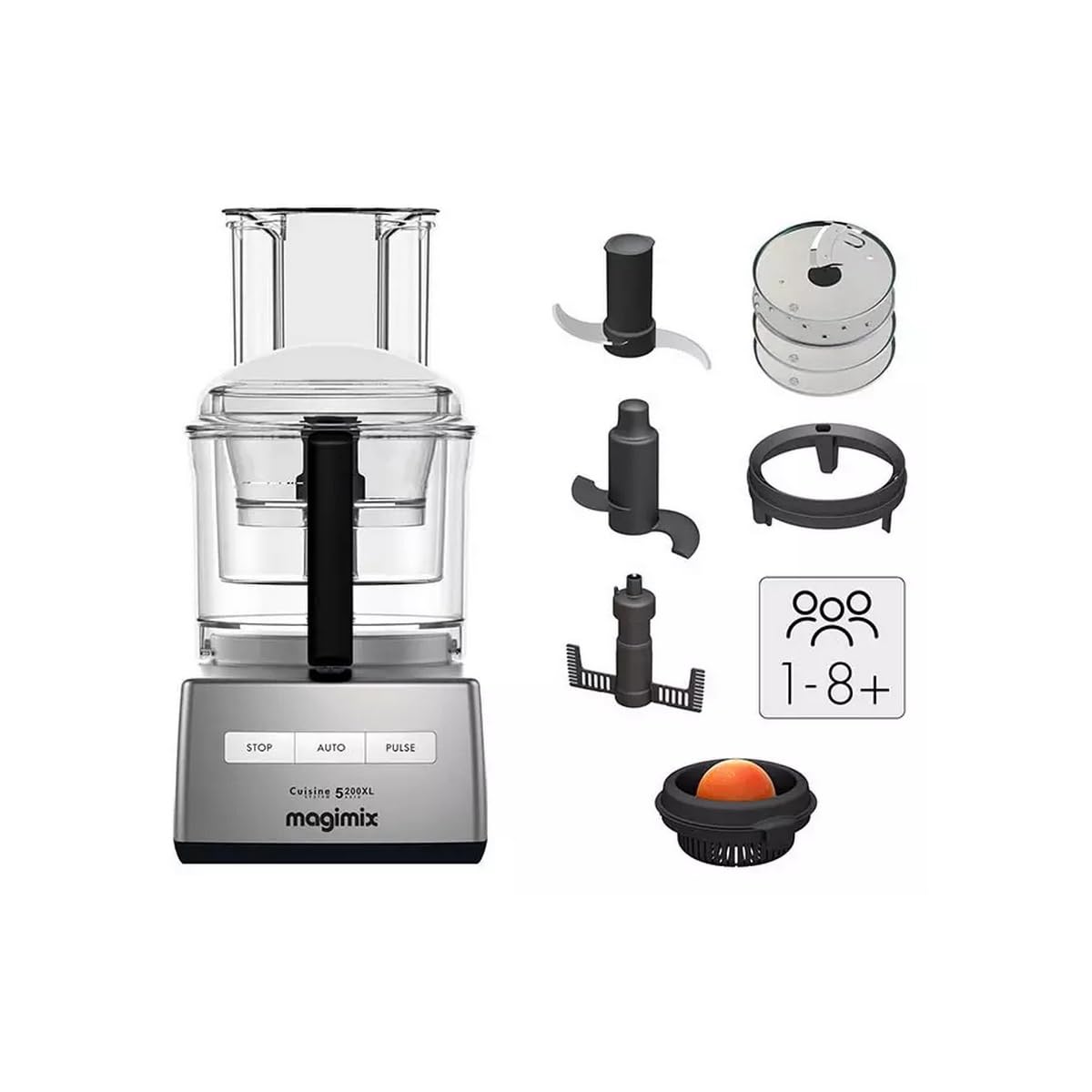 Magimix 148399 CS 5200 XL Küchenmaschine, Chrom matt