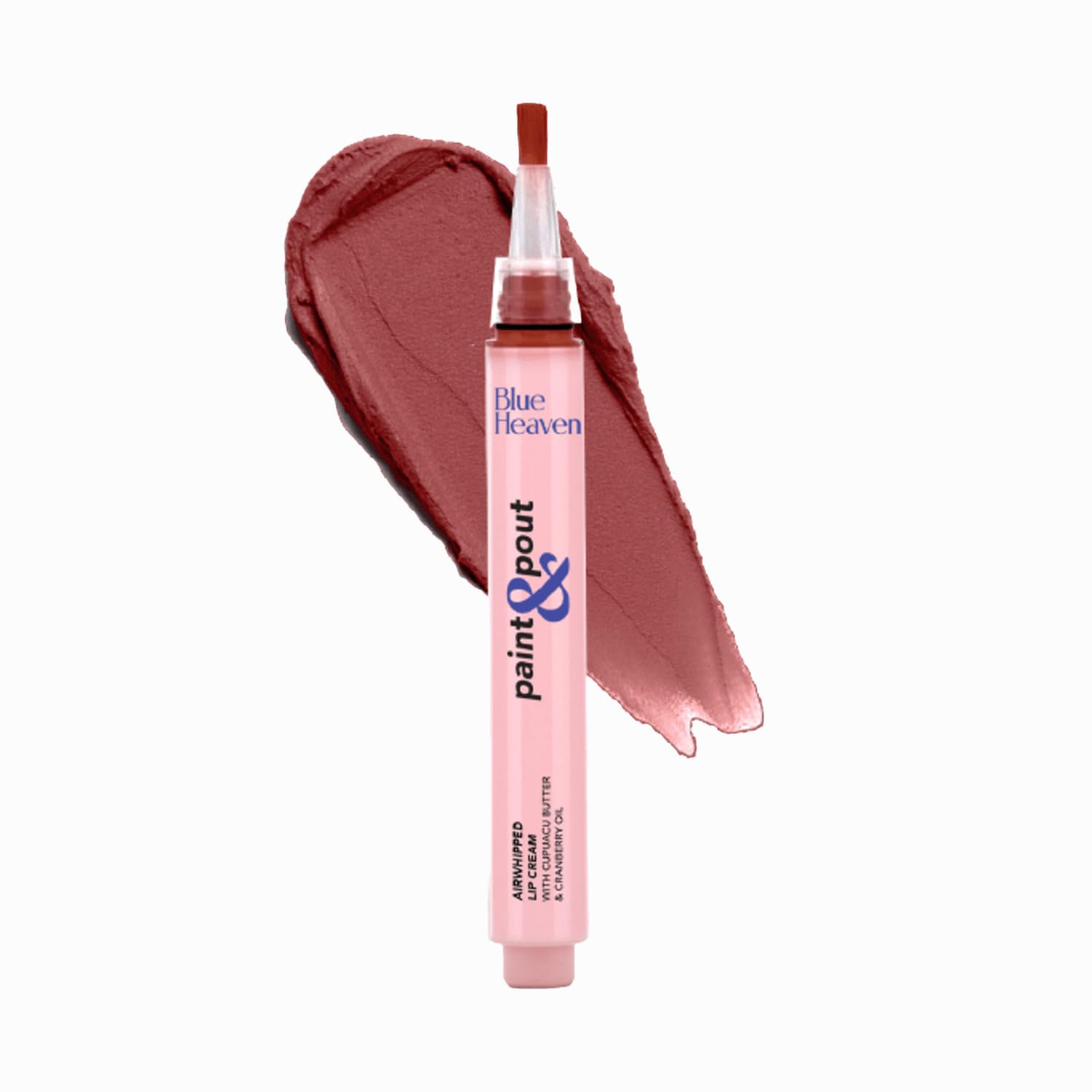 Blue Heaven Paint & Pout Airwhipped Lip Cream, Lightweight, Transfer Proof soft Matte Lipstick for women infused with Cupuacu Butter & Cranberry Oil, Candied Rose 2ml-image-14