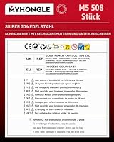 508 Stk M5 Schrauben Set, Linsenkopf Innensechskantschrauben Muttern Set, Linsenkopfschrauben mit Muttern Set, Maschinenschrauben Sortiment, Gewindeschrauben und Muttern mit Unterlegscheiben Set – Ansicht 6