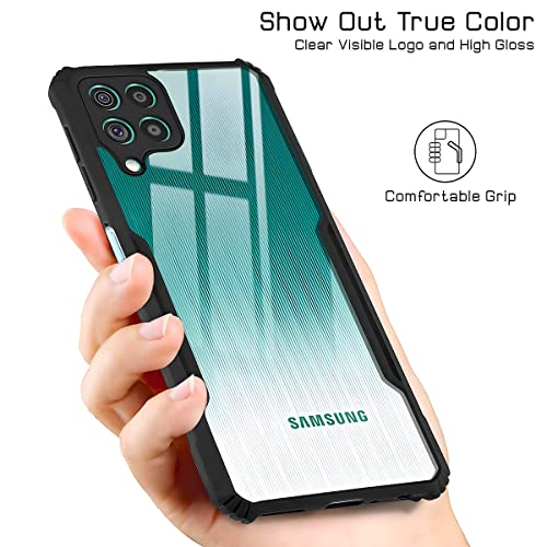 Image of LIRAMARK Transparent Clear Shock Proof Back Cover Case Designed for Samsung F62 / M62 (Black)