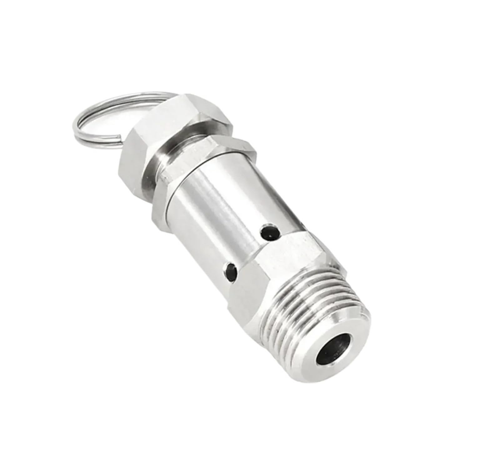 Válvula de seguridad de alivio de presión, macho NPT de 1/4" y 1/2", 0-4, 4-8, 8-10 bar ajustable, compresor de aire de acero inoxidable 304(1/2",4-8 Bar)