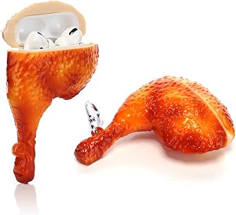 Silicone Case Compatible for Apple Airpods Pro & Pro 2 Funny Cute Cover[Simulation Food Series] Chicken Leg