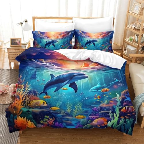 Parure de lit dauphin 220x240 avec housse de couette 3 pièces - 2