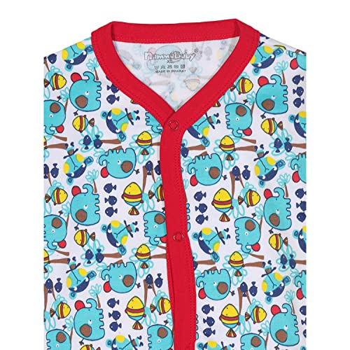 Image of NammaBaby Unisex Kid Cotton Regular Fit T-Shirt Hosiery Clothing Jhabla /Vest Front Open T- Shirt with Snap Buttons