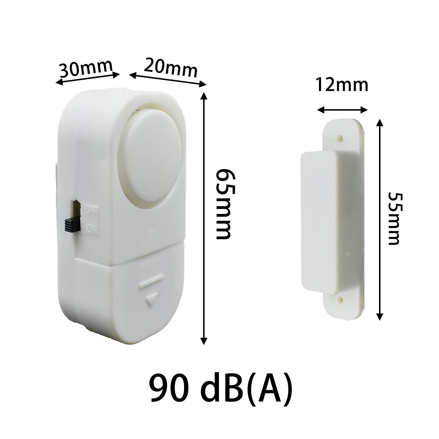Confezione da 6 allarmi di sicurezza wireless per finestre/porte, sensore magnetico, allarme antifurto per piscina, super rumoroso, per casa, garage, appartamento, dormitorio, camper e ufficio