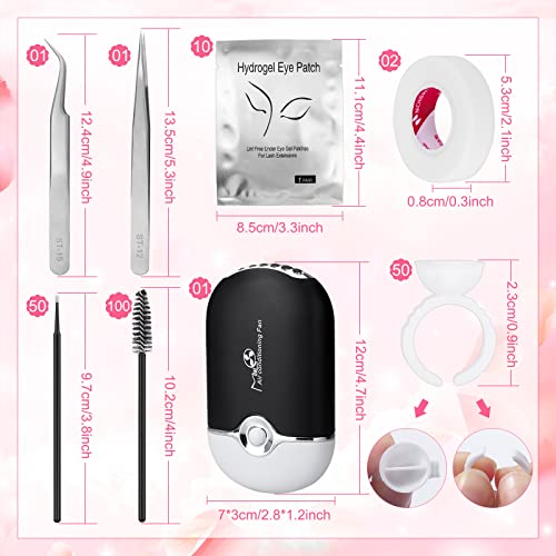 215-Pcs-Eyelash-Extension-Supplies-Kit-Modacraft-Lash-Kit-For-Eyelash-Extensions-Beginners-USB-Air-Blower-2-Lash-Tweezer-100-Mascara-Brush-50-Micro-Applicator-50-Ring-Cup-Holder-2-Tape-10-Eye-Gel-Pad
